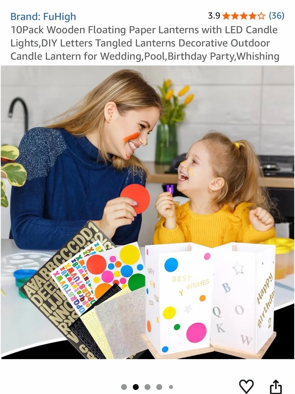 Wooden Floating Paper Lanterns with candle lights